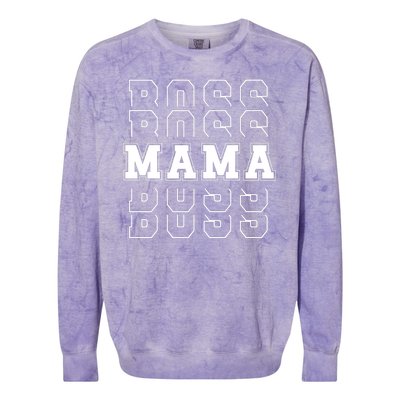 Boss Mama Retro Mom Gift Colorblast Crewneck Sweatshirt