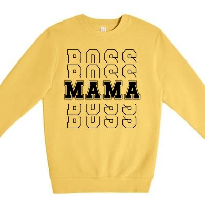 Boss Mama Retro Mom Gift Premium Crewneck Sweatshirt