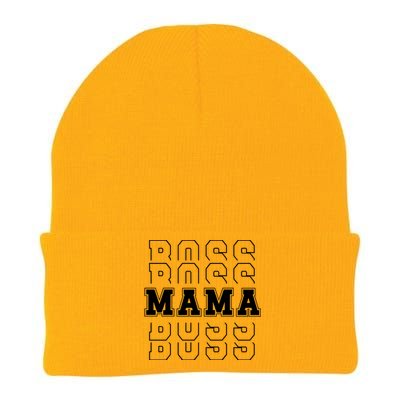 Boss Mama Retro Mom Gift Knit Cap Winter Beanie