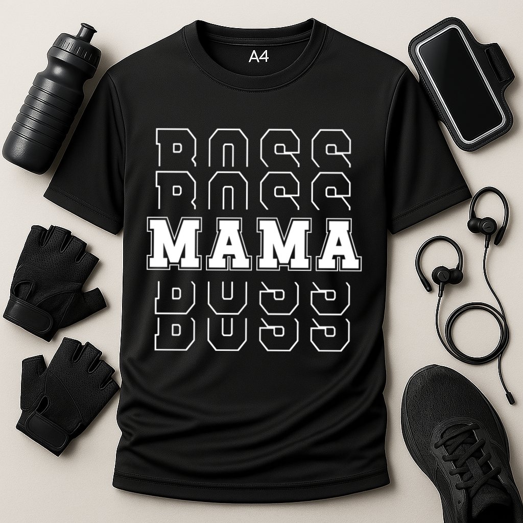 Boss Mama Retro Mom Gift Cooling Performance Crew T-Shirt