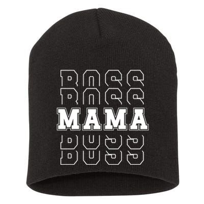 Boss Mama Retro Mom Gift Short Acrylic Beanie