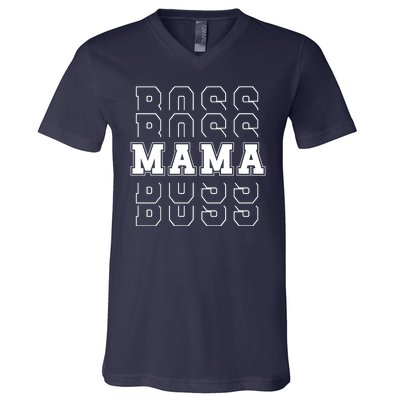 Boss Mama Retro Mom Gift V-Neck T-Shirt