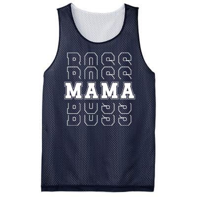 Boss Mama Retro Mom Gift Mesh Reversible Basketball Jersey Tank