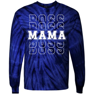 Boss Mama Retro Mom Gift Tie-Dye Long Sleeve Shirt