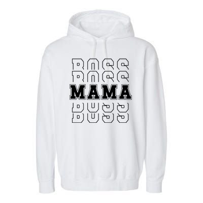 Boss Mama Retro Mom Gift Garment-Dyed Fleece Hoodie