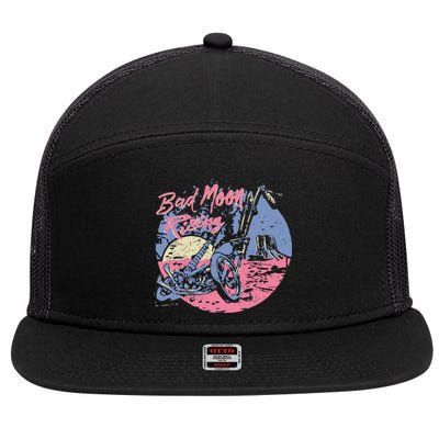 Bad Moon Rising Moon 7 Panel Mesh Trucker Snapback Hat