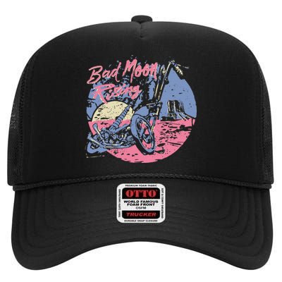 Bad Moon Rising Moon High Crown Mesh Back Trucker Hat