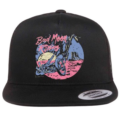 Bad Moon Rising Moon Flat Bill Trucker Hat