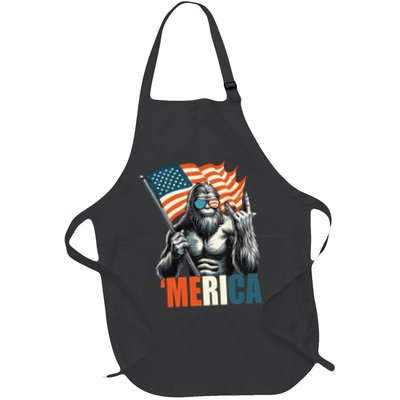 Bigfoot Merica Rock American Flag Patriotic 4th Of July Apron