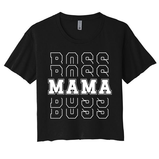 Boss Mama Retro Cute Gift For Mom Crop Top