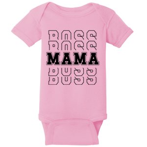 Boss Mama Retro Cute Gift For Mom Baby Bodysuit