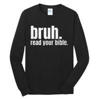 Bruh Meme Read Your Bible God Funny Modern Christian Church Tall Long Sleeve T-Shirt