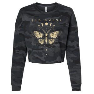 Bad Music Rock 90s Moth And Moons Vaporware Omens Cropped Pullover Crew