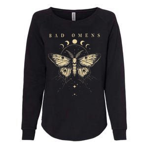 Bad Music Rock 90s Moth And Moons Vaporware Omens Womens California Wash Sweatshirt