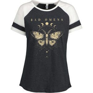 Bad Music Rock 90s Moth And Moons Vaporware Omens Enza Ladies Jersey Colorblock Tee