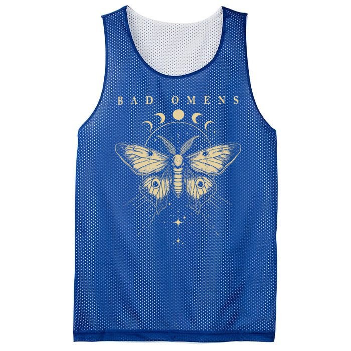 Bad Music Rock 90s Moth And Moons Vaporware Omens Mesh Reversible Basketball Jersey Tank