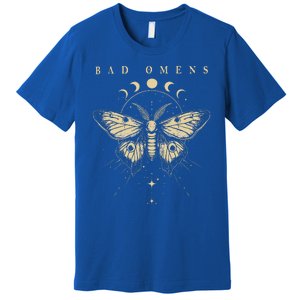 Bad Music Rock 90s Moth And Moons Vaporware Omens Premium T-Shirt