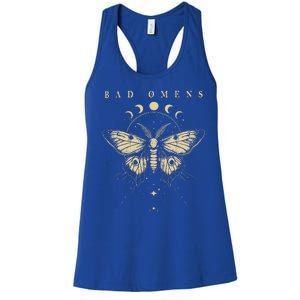 Bad Music Rock 90s Moth And Moons Vaporware Omens Women's Racerback Tank