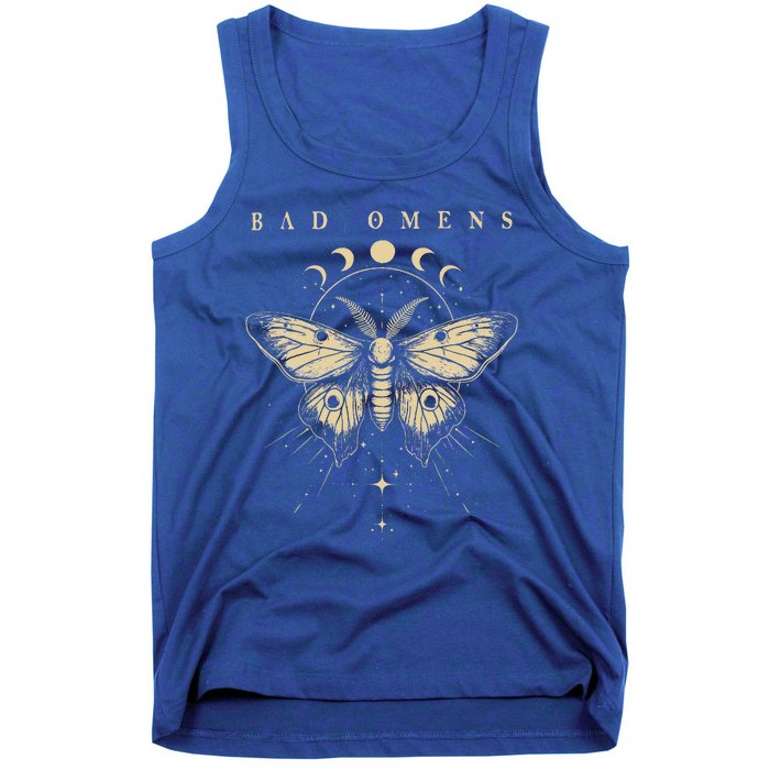 Bad Music Rock 90s Moth And Moons Vaporware Omens Tank Top