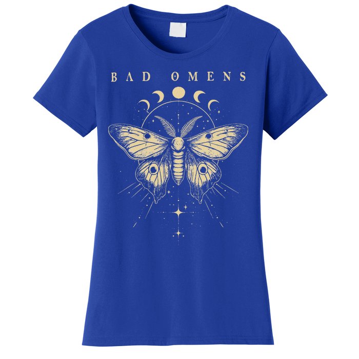 Bad Music Rock 90s Moth And Moons Vaporware Omens Women's T-Shirt