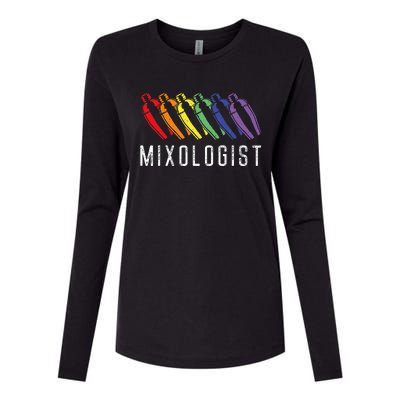 Bartender Mixologist Rainbow Mixologist Womens Cotton Relaxed Long Sleeve T-Shirt