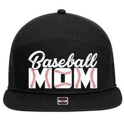 Baseball Mom Sporty Vintage Gift 7 Panel Mesh Trucker Snapback Hat