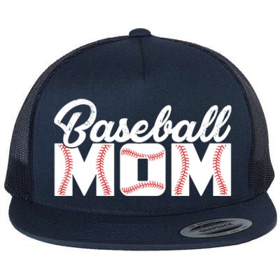 Baseball Mom Sporty Vintage Gift Flat Bill Trucker Hat