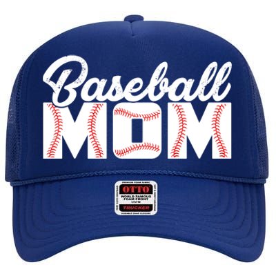 Baseball Mom Sporty Vintage Gift High Crown Mesh Back Trucker Hat