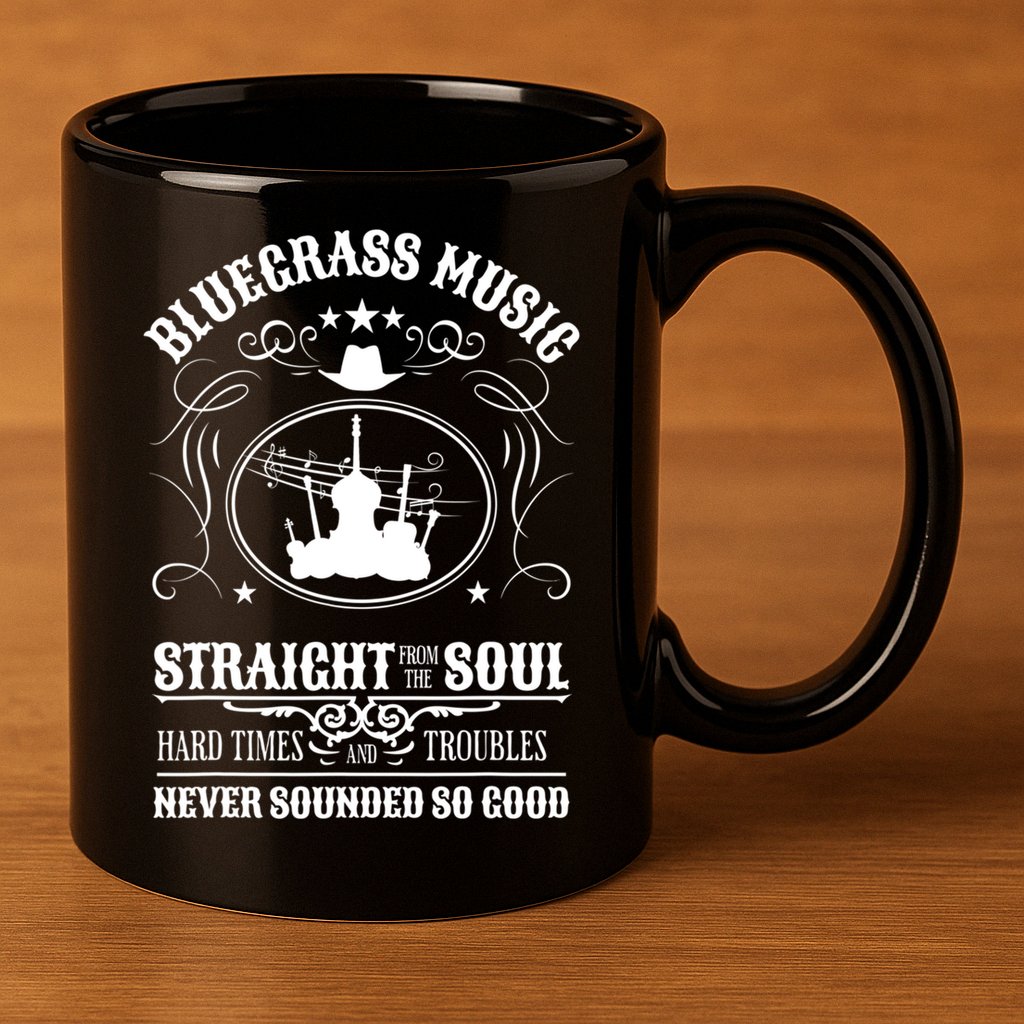 Bluegrass Music Straight From The Soul Music Lover Guift 11oz C Handle Ceramic Mug