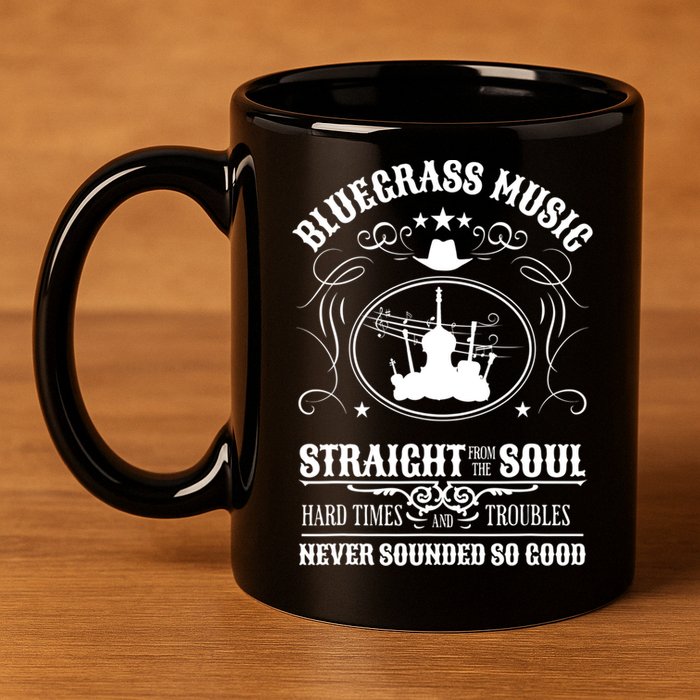 Bluegrass Music Straight From The Soul Music Lover Guift 11oz C Handle Ceramic Mug