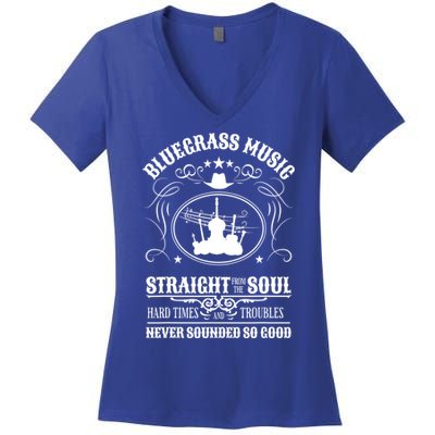 Bluegrass Music Straight From The Soul Music Lover Guift Women's V-Neck T-Shirt