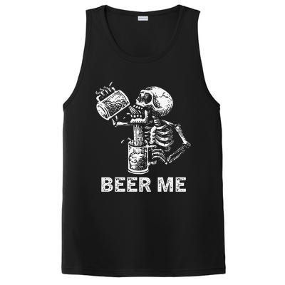 Beer Me Skeleton Scary Spooky Drinking Party Gift PosiCharge Competitor Tank