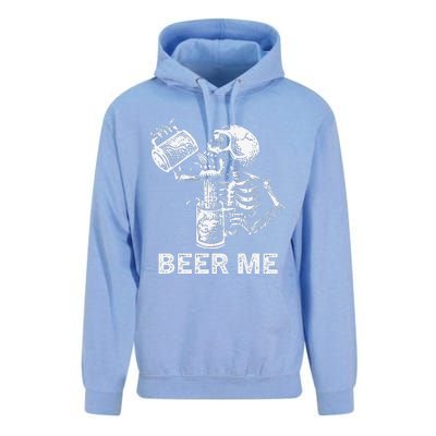 Beer Me Skeleton Scary Spooky Drinking Party Gift Unisex Surf Hoodie