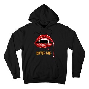 Bite Me Sexy Vampire Lips Halloween Novelty Hoodie