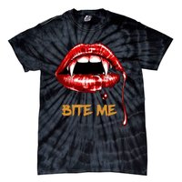 Bite Me Sexy Vampire Lips Halloween Novelty Tie-Dye T-Shirt