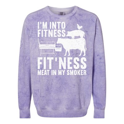 Bbq Meat Smoking Art Barbeque Griller Colorblast Crewneck Sweatshirt