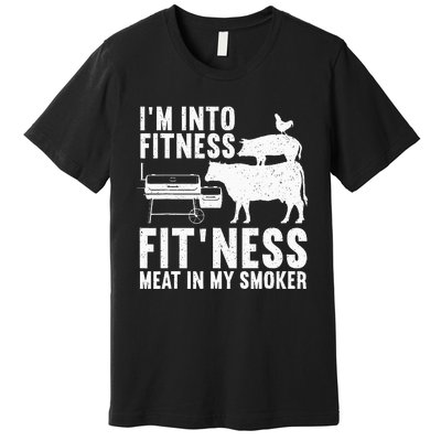 Bbq Meat Smoking Art Barbeque Griller Premium T-Shirt