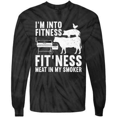 Bbq Meat Smoking Art Barbeque Griller Tie-Dye Long Sleeve Shirt