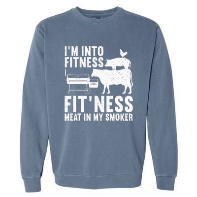 Bbq Meat Smoking Art Barbeque Griller Garment-Dyed Sweatshirt