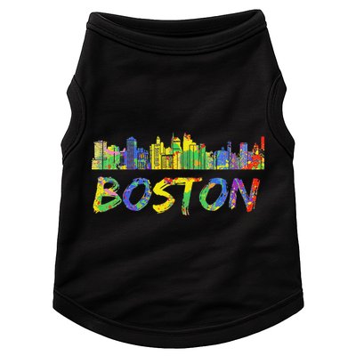 Boston Massachusetts Skyline Paint Doggie Tank