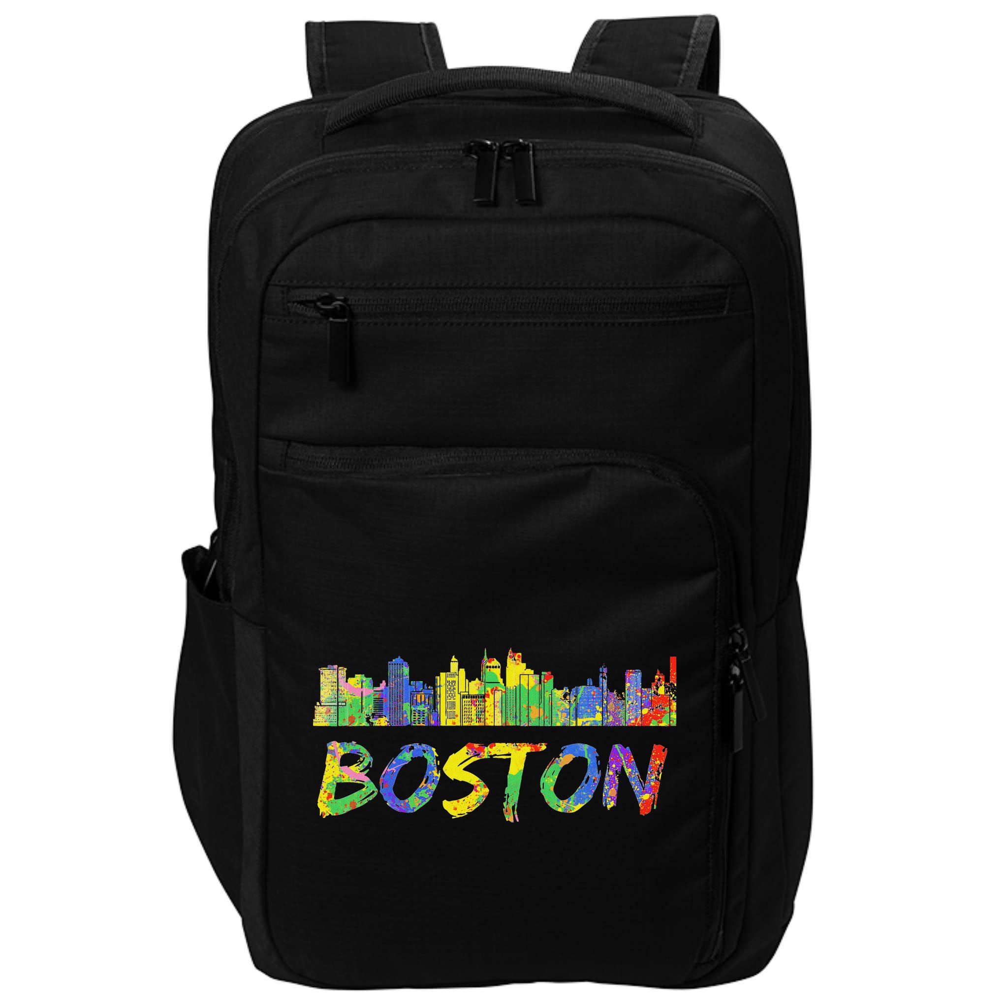 Boston Massachusetts Skyline Paint Impact Tech Backpack