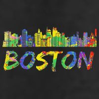 Boston Massachusetts Skyline Paint Adult Drive Performance Visor