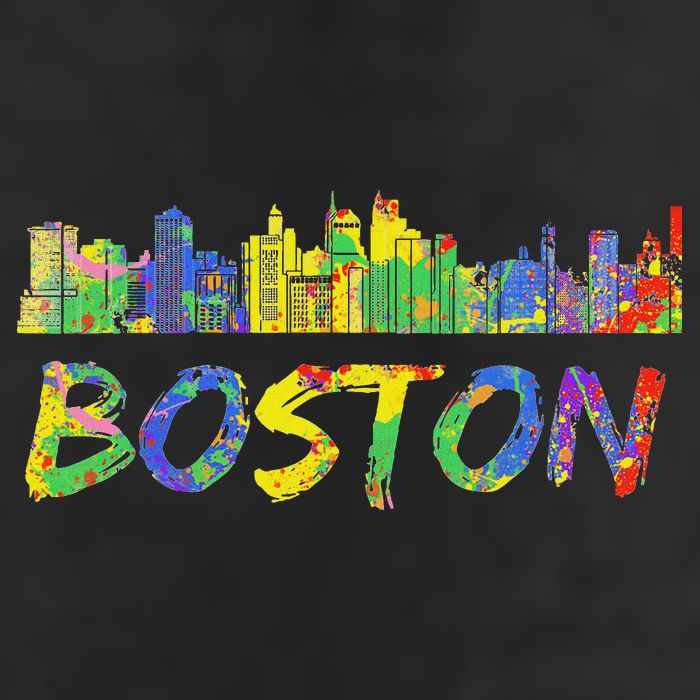 Boston Massachusetts Skyline Paint Adult Drive Performance Visor