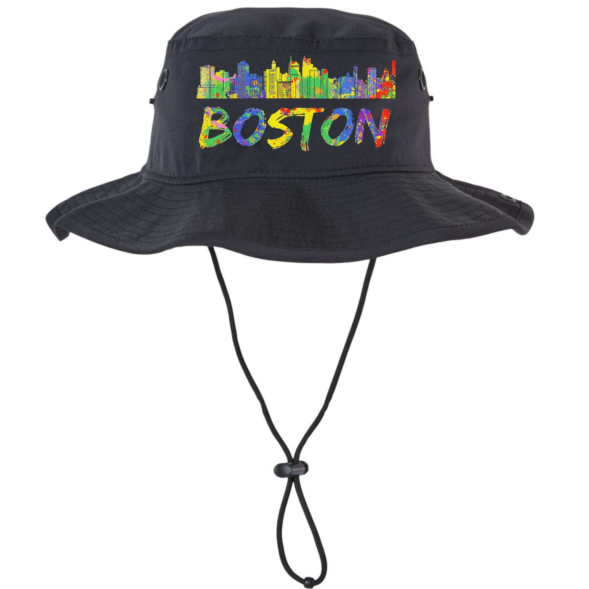 Boston Massachusetts Skyline Paint Bucket Hat