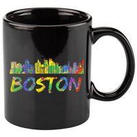 Boston Massachusetts Skyline Paint 11oz C Handle Ceramic Mug