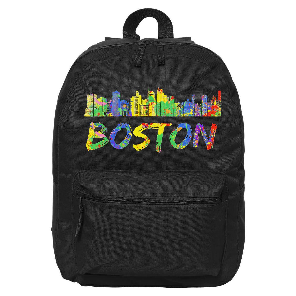 Boston Massachusetts Skyline Paint 16 in Basic Backpack