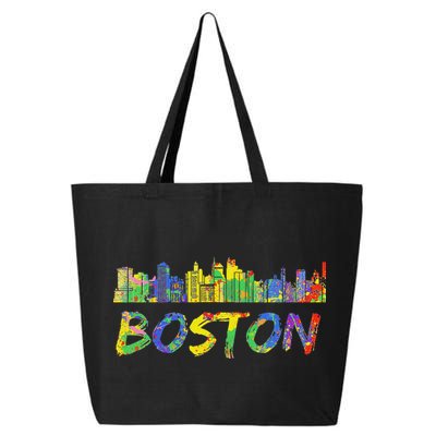 Boston Massachusetts Skyline Paint 25L Jumbo Tote