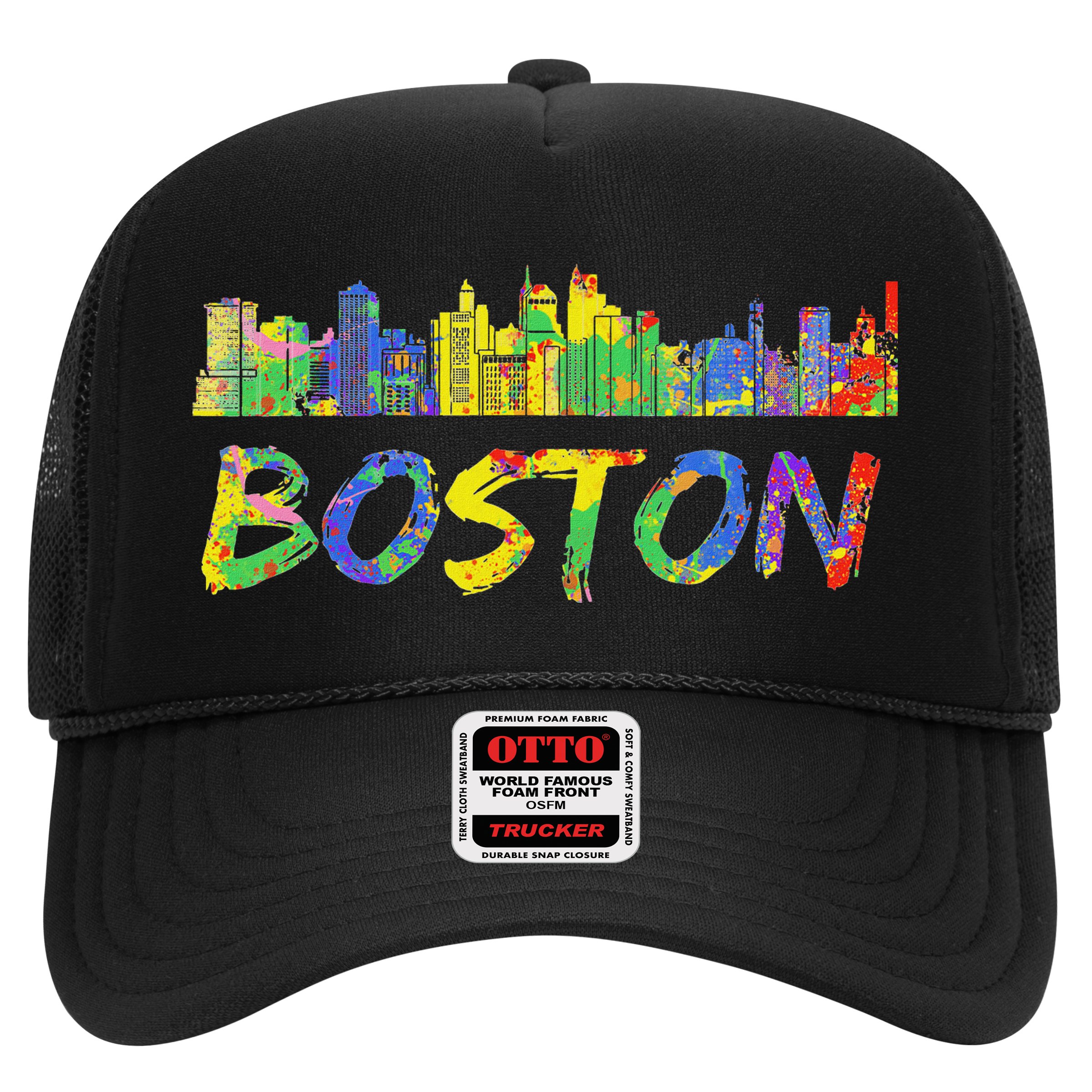 Boston Massachusetts Skyline Paint Hat