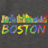 Boston Massachusetts Skyline Paint Vector Backpack