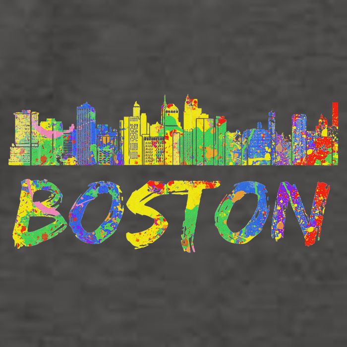 Boston Massachusetts Skyline Paint Vector Backpack